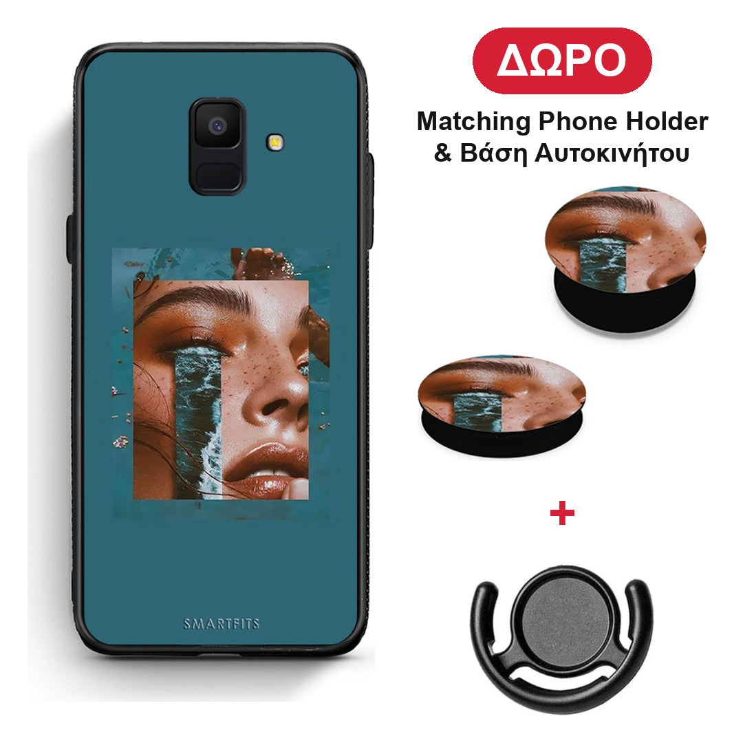 Cry An Ocean - Samsung Galaxy A6 2018 θήκη + Δώρο Phone Holder & Βάση Αυτοκινήτου