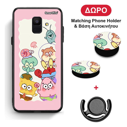 Cute Companion - Samsung Galaxy A6 2018 θήκη + Δώρο Phone Holder & Βάση Αυτοκινήτου