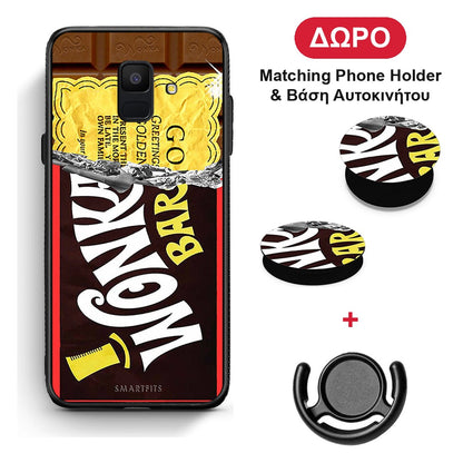 Golden Ticket - Samsung Galaxy A6 2018 θήκη + Δώρο Phone Holder & Βάση Αυτοκινήτου