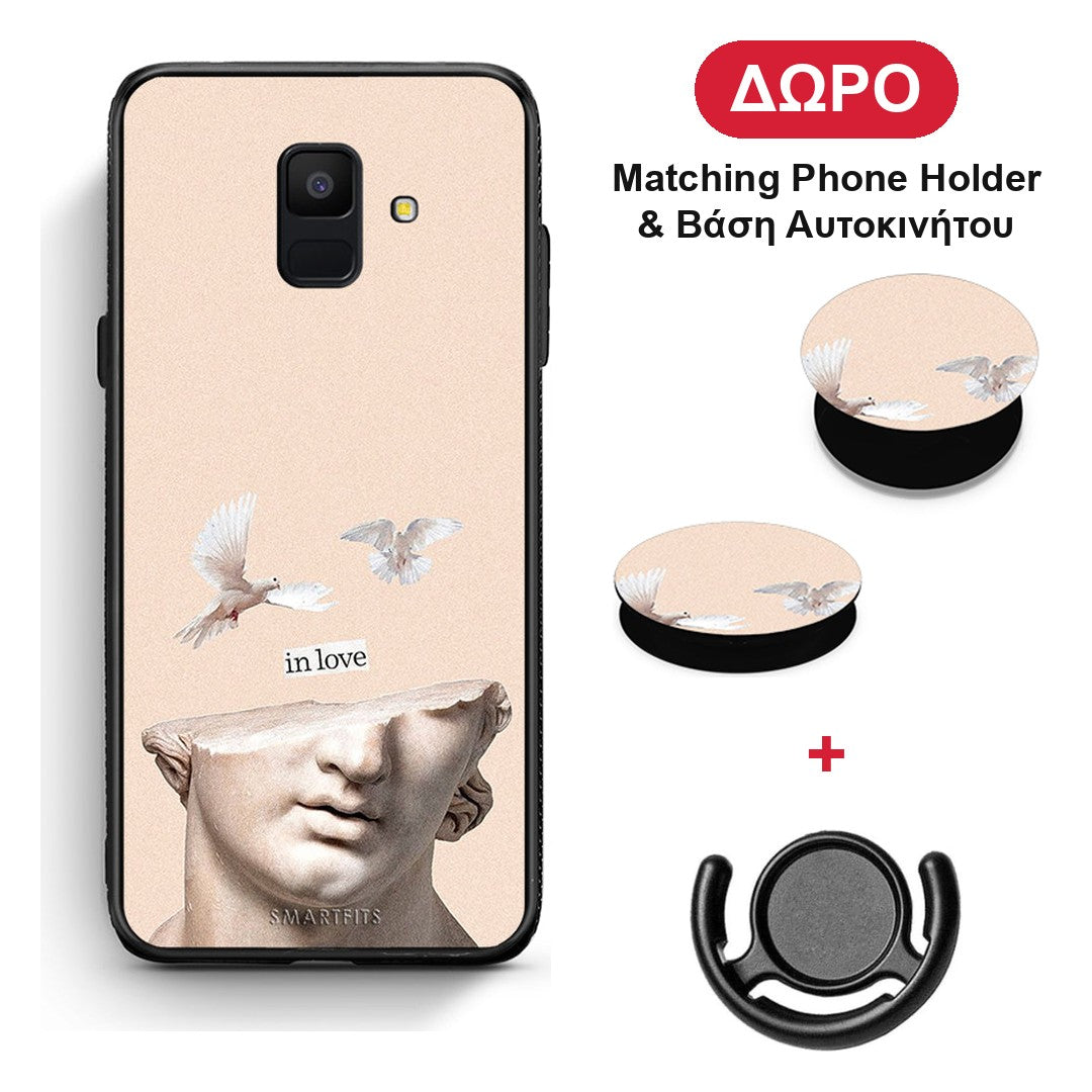 In Love - Samsung Galaxy A6 2018 θήκη + Δώρο Phone Holder & Βάση Αυτοκινήτου