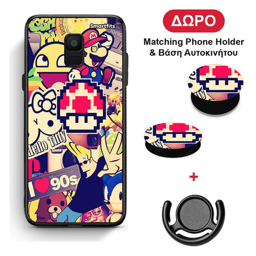 Love The 90s - Samsung Galaxy A6 2018 θήκη + Δώρο Phone Holder & Βάση Αυτοκινήτου