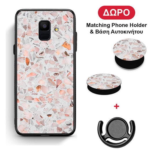 Marble Terrazzo - Samsung Galaxy A6 2018 θήκη + Δώρο Phone Holder & Βάση Αυτοκινήτου