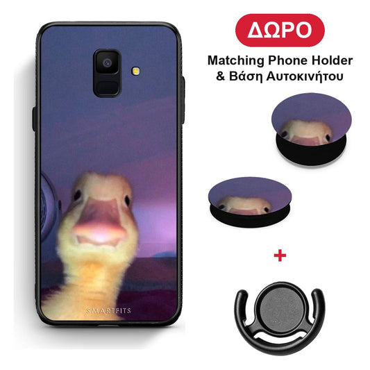 Meme Duck - Samsung Galaxy A6 2018 θήκη + Δώρο Phone Holder & Βάση Αυτοκινήτου