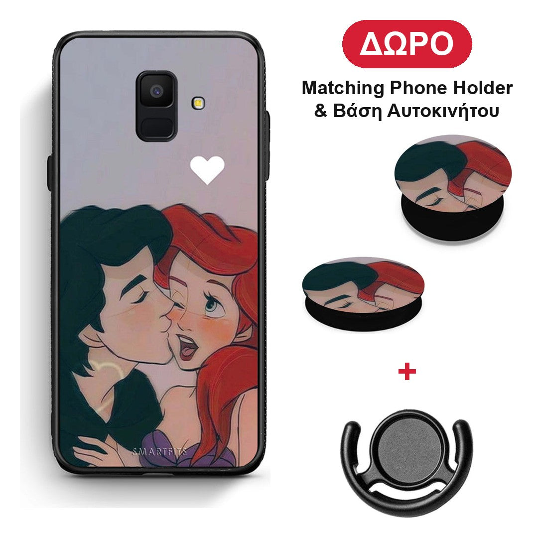 Mermaid Couple - Samsung Galaxy A6 2018 θήκη + Δώρο Phone Holder & Βάση Αυτοκινήτου
