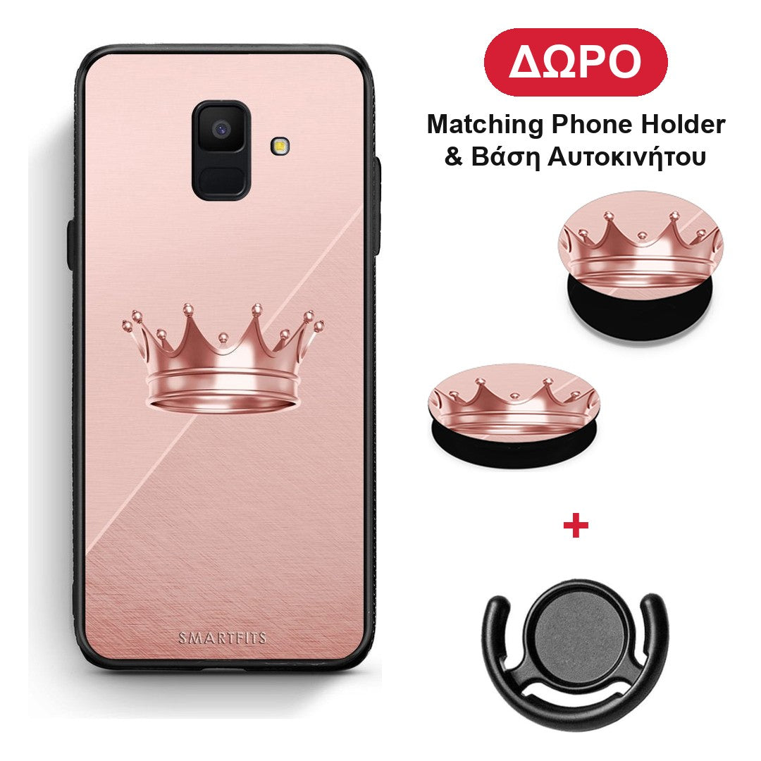 Minimal Crown - Samsung Galaxy A6 2018 θήκη + Δώρο Phone Holder & Βάση Αυτοκινήτου