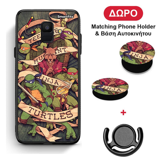 Ninja Turtles - Samsung Galaxy A6 2018 θήκη + Δώρο Phone Holder & Βάση Αυτοκινήτου