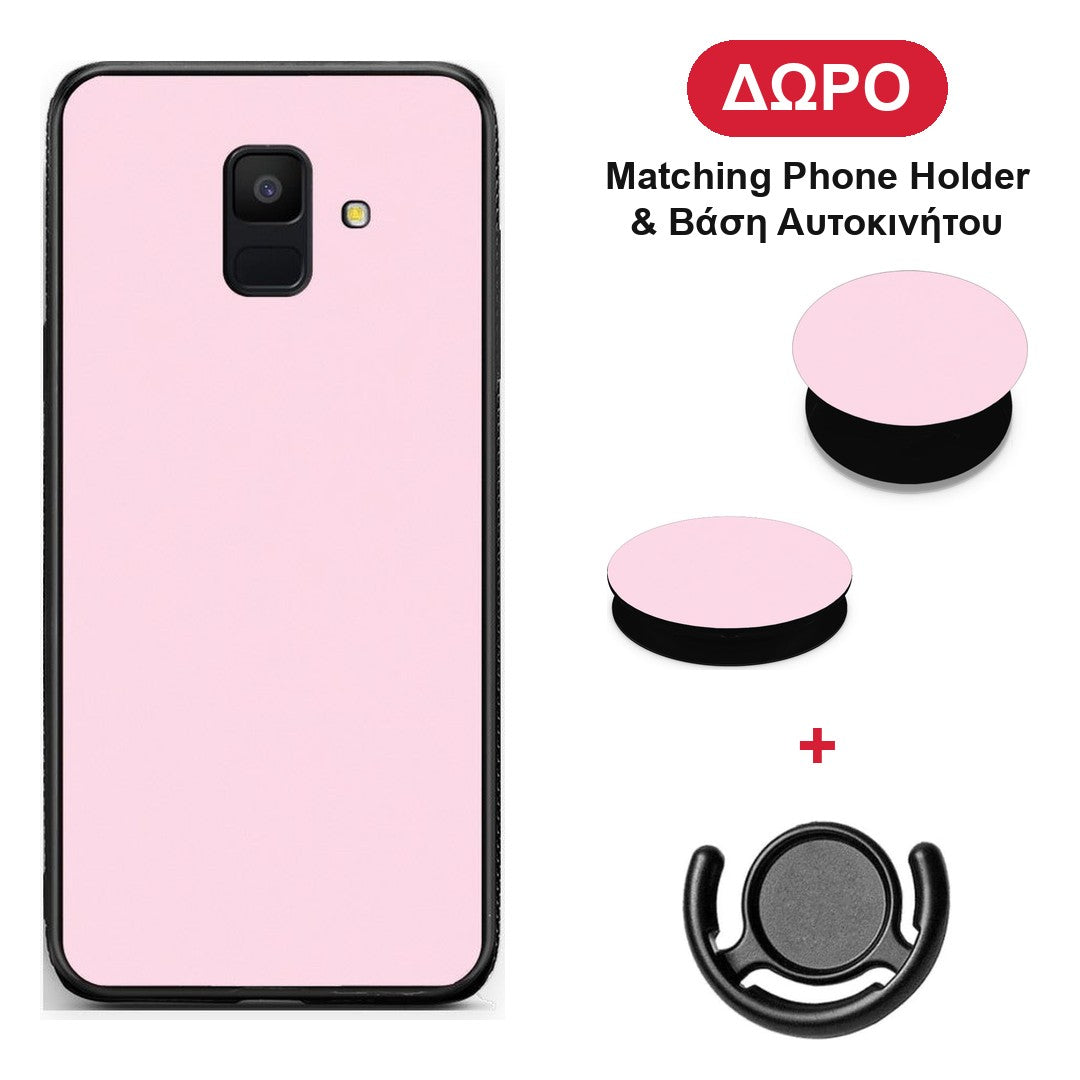 Pale Pink - Samsung Galaxy A6 2018 θήκη + Δώρο Phone Holder & Βάση Αυτοκινήτου