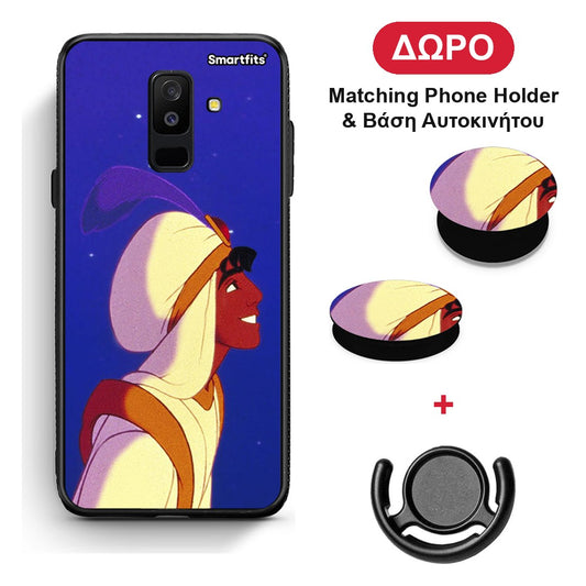 Alladin And Jasmine Love 1 - Samsung Galaxy A6+ 2018 θήκη + Δώρο Phone Holder & Βάση Αυτοκινήτου