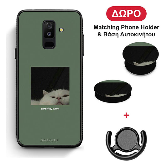 Bitch Surprise - Samsung Galaxy A6+ 2018 θήκη + Δώρο Phone Holder & Βάση Αυτοκινήτου
