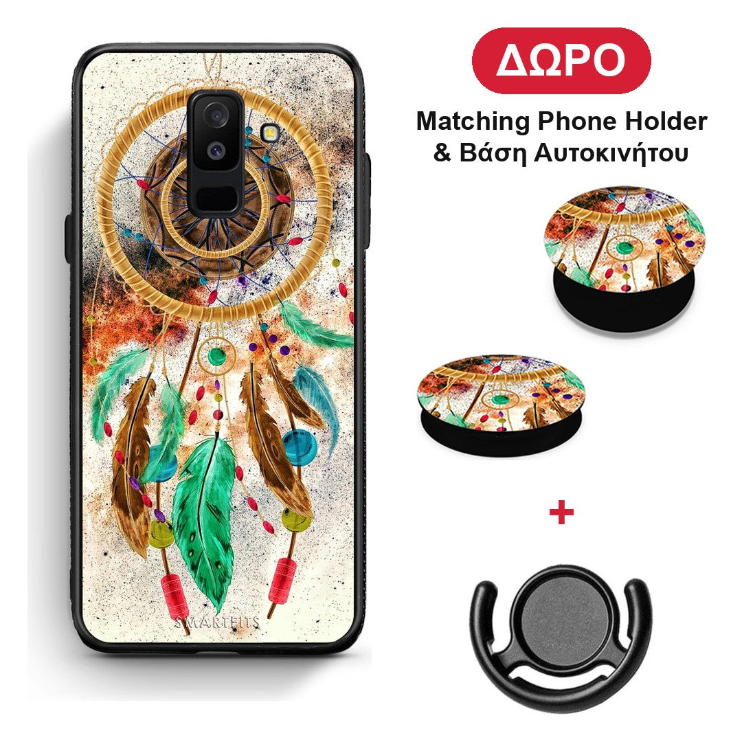 Boho DreamCatcher - Samsung Galaxy A6+ 2018 θήκη + Δώρο Phone Holder & Βάση Αυτοκινήτου