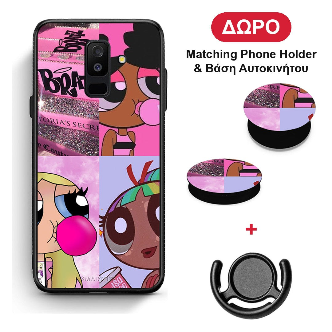 Bubble Girls - Samsung Galaxy A6+ 2018 θήκη + Δώρο Phone Holder & Βάση Αυτοκινήτου
