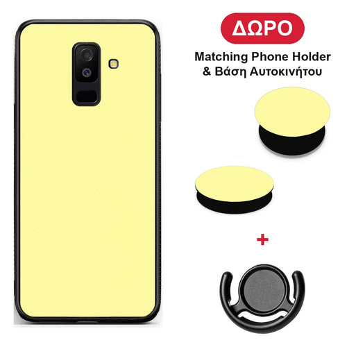 Butter Yellow - Samsung Galaxy A6+ 2018 θήκη + Δώρο Phone Holder & Βάση Αυτοκινήτου