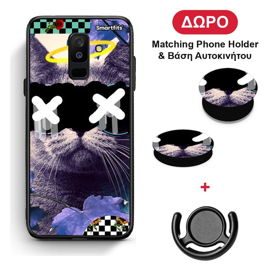 Cat Collage - Samsung Galaxy A6+ 2018 θήκη + Δώρο Phone Holder & Βάση Αυτοκινήτου