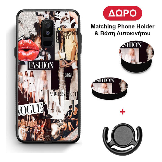 Collage Fashion - Samsung Galaxy A6+ 2018 θήκη + Δώρο Phone Holder & Βάση Αυτοκινήτου
