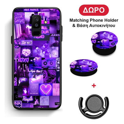Collage Stay Wild - Samsung Galaxy A6+ 2018 θήκη + Δώρο Phone Holder & Βάση Αυτοκινήτου