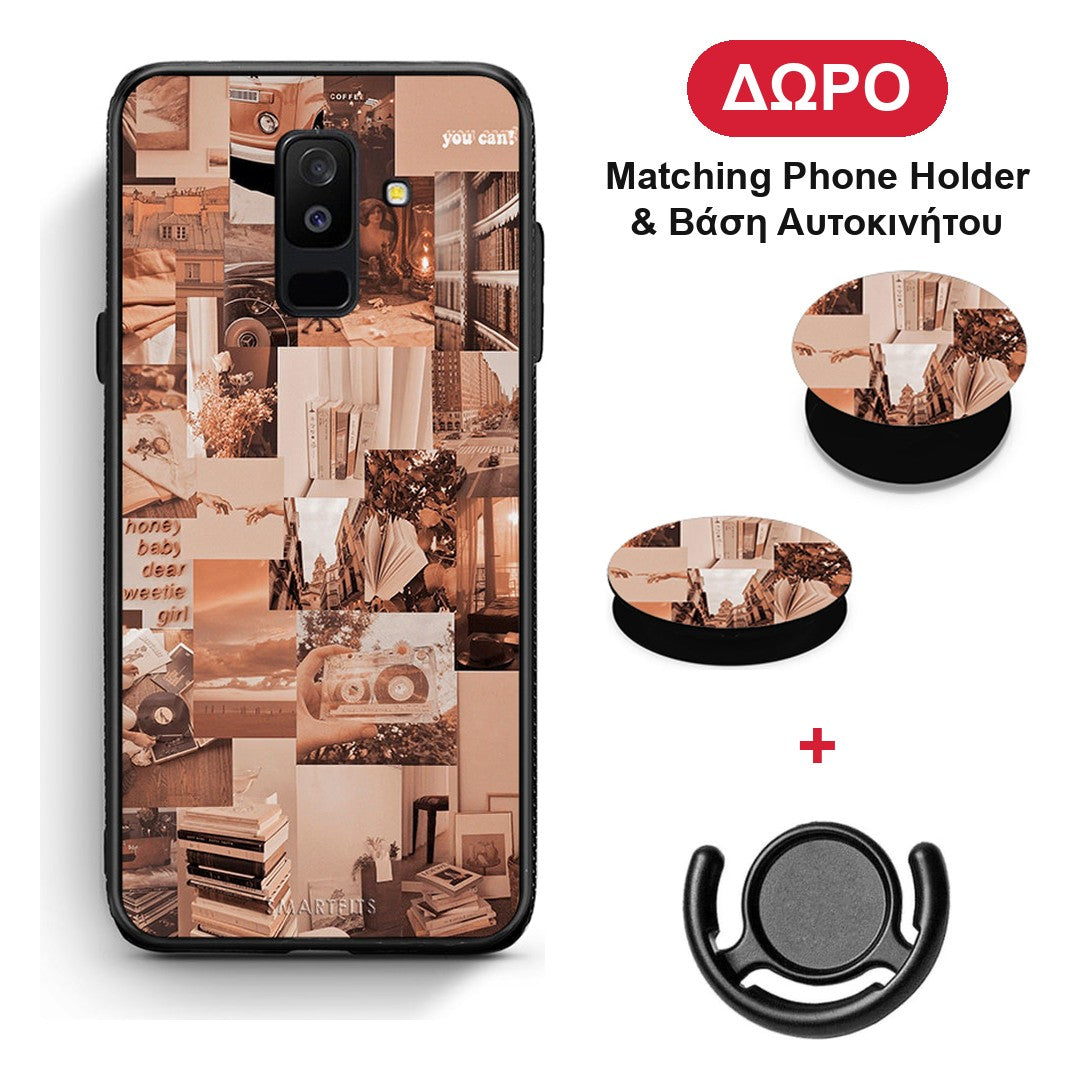 Collage You Can - Samsung Galaxy A6+ 2018 θήκη + Δώρο Phone Holder & Βάση Αυτοκινήτου