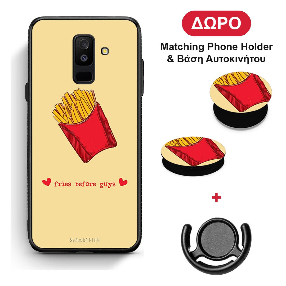 Fries Before Guys - Samsung Galaxy A6+ 2018 θήκη + Δώρο Phone Holder & Βάση Αυτοκινήτου