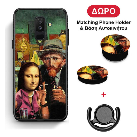 Funny Art - Samsung Galaxy A6+ 2018 θήκη + Δώρο Phone Holder & Βάση Αυτοκινήτου
