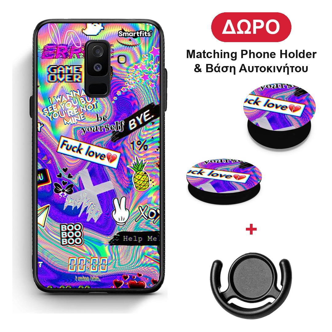 Game Over - Samsung Galaxy A6+ 2018 θήκη + Δώρο Phone Holder & Βάση Αυτοκινήτου