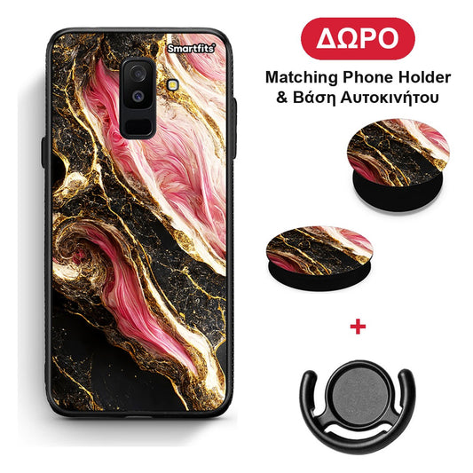 Glamorous Pink Marble - Samsung Galaxy A6+ 2018 θήκη + Δώρο Phone Holder & Βάση Αυτοκινήτου