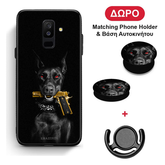 Golden Gun - Samsung Galaxy A6+ 2018 θήκη + Δώρο Phone Holder & Βάση Αυτοκινήτου