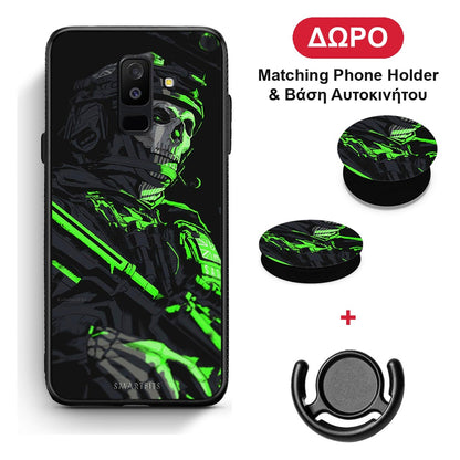 Green Soldier - Samsung Galaxy A6+ 2018 θήκη + Δώρο Phone Holder & Βάση Αυτοκινήτου
