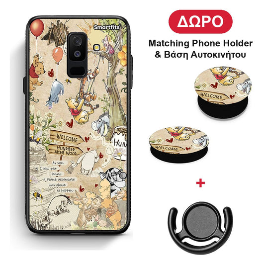 Happy Friends - Samsung Galaxy A6+ 2018 θήκη + Δώρο Phone Holder & Βάση Αυτοκινήτου