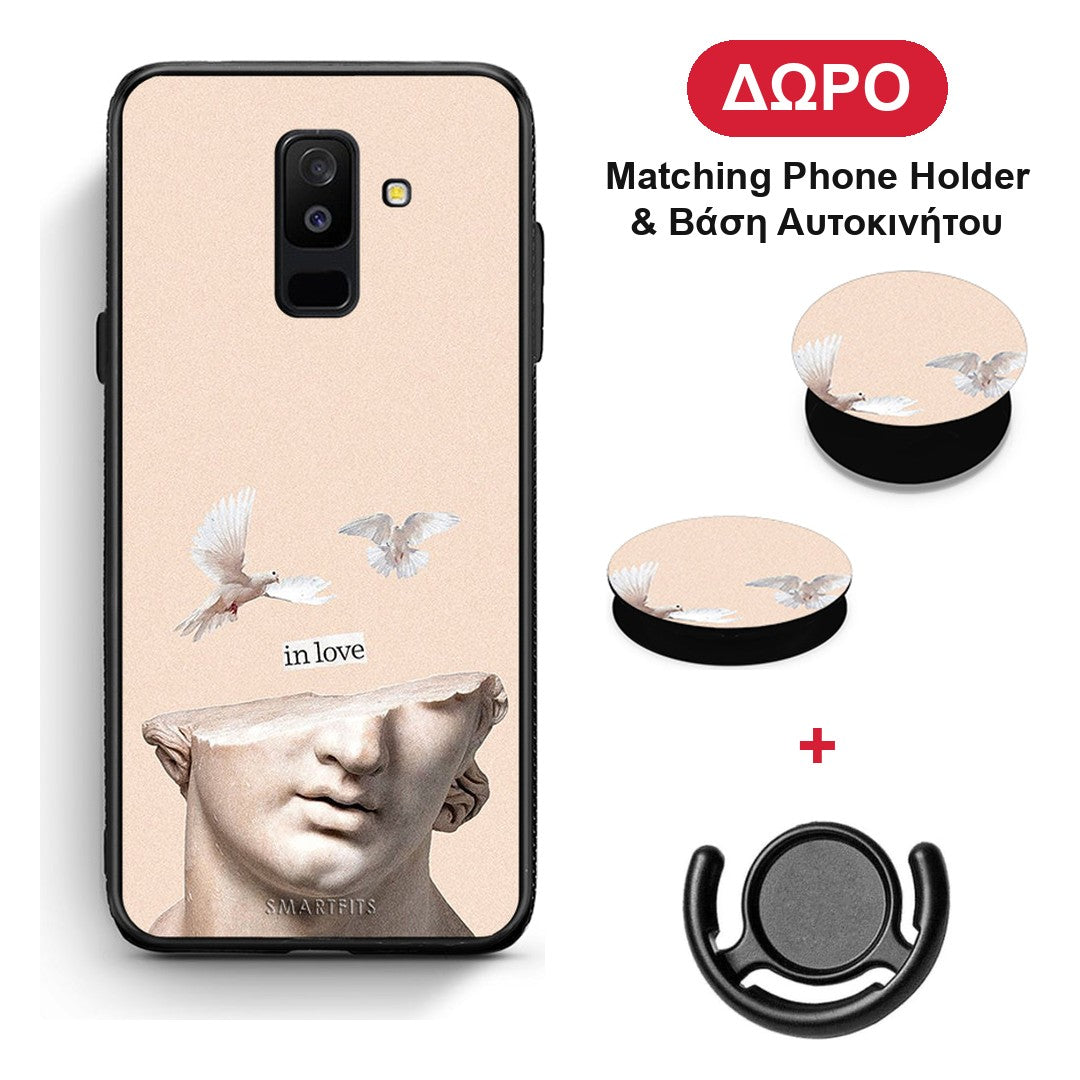 In Love - Samsung Galaxy A6+ 2018 θήκη + Δώρο Phone Holder & Βάση Αυτοκινήτου