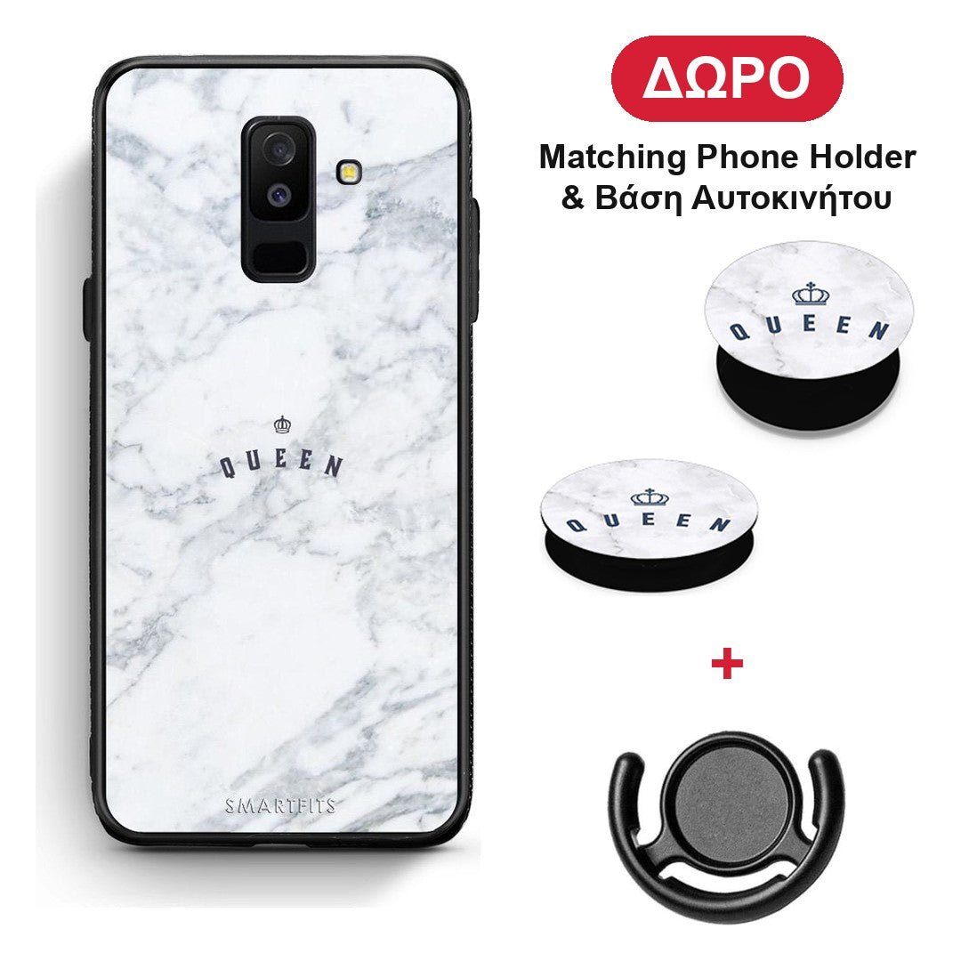 Marble Queen - Samsung Galaxy A6+ 2018 θήκη + Δώρο Phone Holder & Βάση Αυτοκινήτου