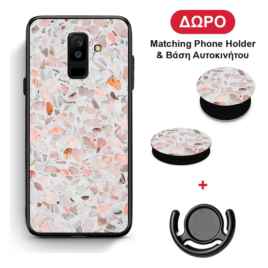 Marble Terrazzo - Samsung Galaxy A6+ 2018 θήκη + Δώρο Phone Holder & Βάση Αυτοκινήτου