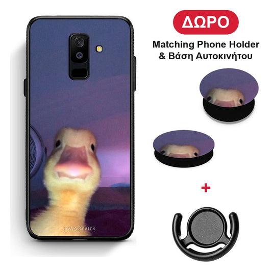 Meme Duck - Samsung Galaxy A6+ 2018 θήκη + Δώρο Phone Holder & Βάση Αυτοκινήτου