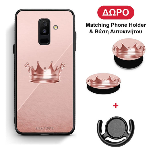 Minimal Crown - Samsung Galaxy A6+ 2018 θήκη + Δώρο Phone Holder & Βάση Αυτοκινήτου