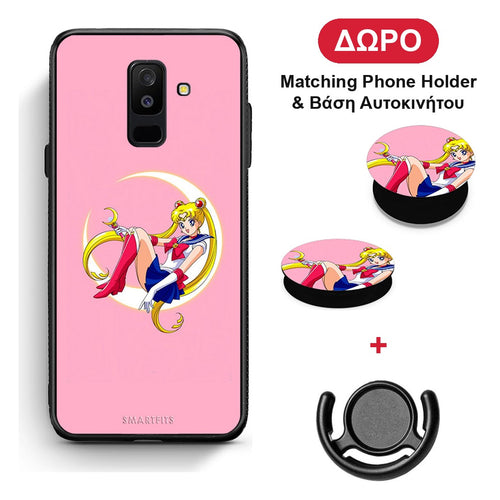 Moon Girl - Samsung Galaxy A6+ 2018 θήκη + Δώρο Phone Holder & Βάση Αυτοκινήτου
