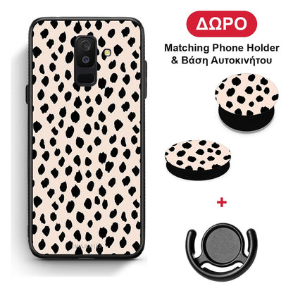 New Polka Dots - Samsung Galaxy A6+ 2018 θήκη + Δώρο Phone Holder & Βάση Αυτοκινήτου