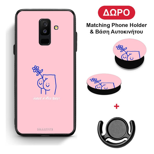 Nice Day - Samsung Galaxy A6+ 2018 θήκη + Δώρο Phone Holder & Βάση Αυτοκινήτου