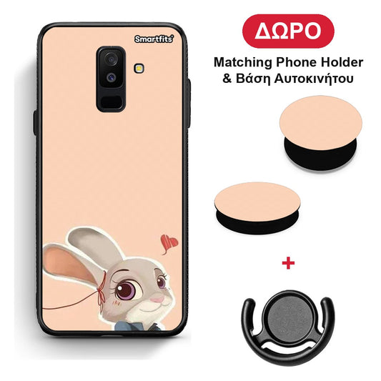 Nick Wilde And Judy Hopps Love 2 - Samsung Galaxy A6+ 2018 θήκη + Δώρο Phone Holder & Βάση Αυτοκινήτου