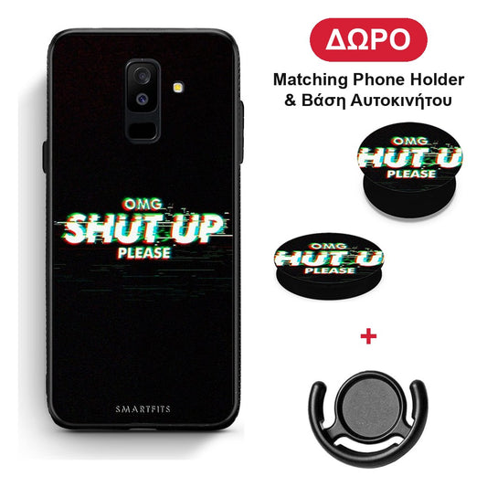 OMG ShutUp - Samsung Galaxy A6+ 2018 θήκη + Δώρο Phone Holder & Βάση Αυτοκινήτου