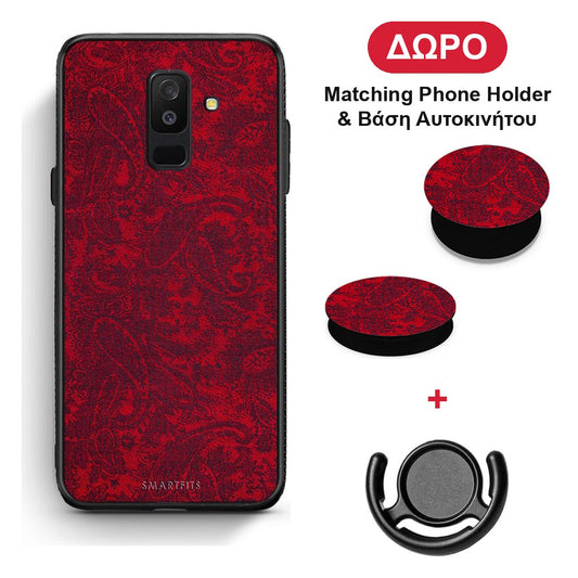 Paisley Cashmere - Samsung Galaxy A6+ 2018 θήκη + Δώρο Phone Holder & Βάση Αυτοκινήτου