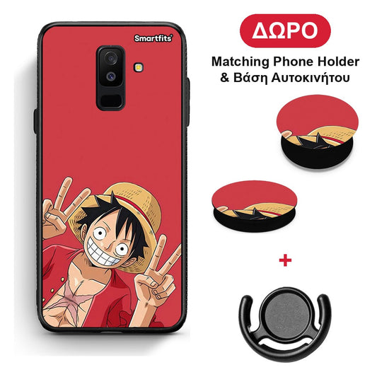 Pirate Luffy - Samsung Galaxy A6+ 2018 θήκη + Δώρο Phone Holder & Βάση Αυτοκινήτου