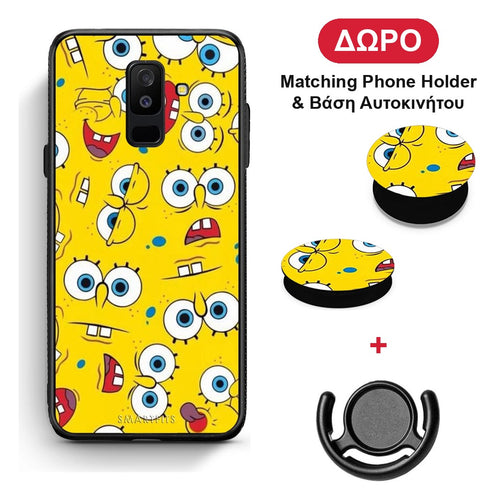 PopArt Sponge - Samsung Galaxy A6+ 2018 θήκη + Δώρο Phone Holder & Βάση Αυτοκινήτου
