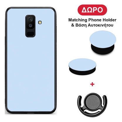 Powder Blue - Samsung Galaxy A6+ 2018 θήκη + Δώρο Phone Holder & Βάση Αυτοκινήτου
