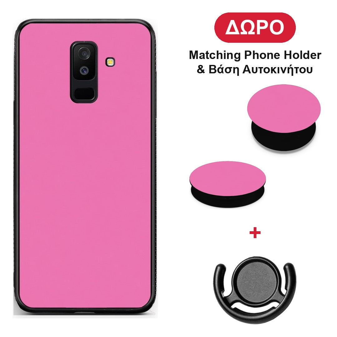 Rose Pink - Samsung Galaxy A6+ 2018 θήκη + Δώρο Phone Holder & Βάση Αυτοκινήτου