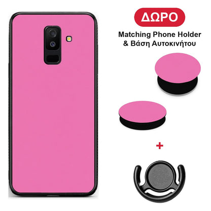 Rose Pink - Samsung Galaxy A6+ 2018 θήκη + Δώρο Phone Holder & Βάση Αυτοκινήτου