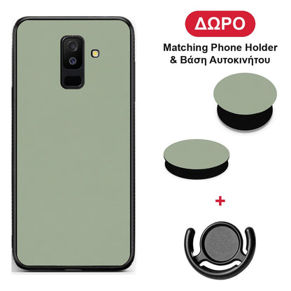 Sage Green - Samsung Galaxy A6+ 2018 θήκη + Δώρο Phone Holder & Βάση Αυτοκινήτου
