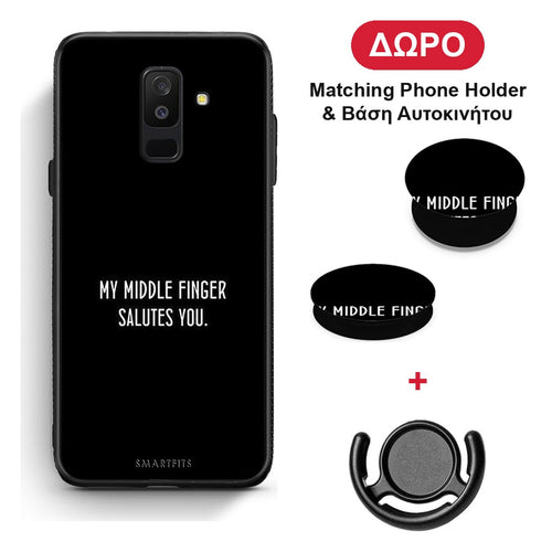 Salute - Samsung Galaxy A6+ 2018 θήκη + Δώρο Phone Holder & Βάση Αυτοκινήτου