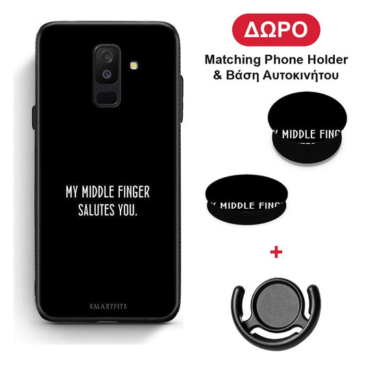 Salute - Samsung Galaxy A6+ 2018 θήκη + Δώρο Phone Holder & Βάση Αυτοκινήτου