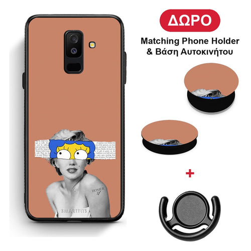 Sim Merilyn - Samsung Galaxy A6+ 2018 θήκη + Δώρο Phone Holder & Βάση Αυτοκινήτου
