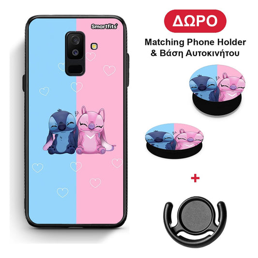 Stitch And Angel - Samsung Galaxy A6+ 2018 θήκη + Δώρο Phone Holder & Βάση Αυτοκινήτου