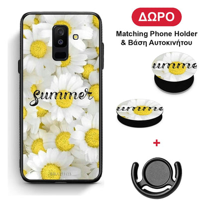Summer Daisies - Samsung Galaxy A6+ 2018 θήκη + Δώρο Phone Holder & Βάση Αυτοκινήτου