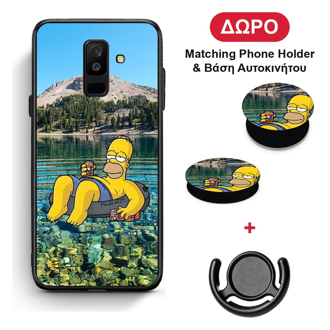 Summer Happiness - Samsung Galaxy A6+ 2018 θήκη + Δώρο Phone Holder & Βάση Αυτοκινήτου